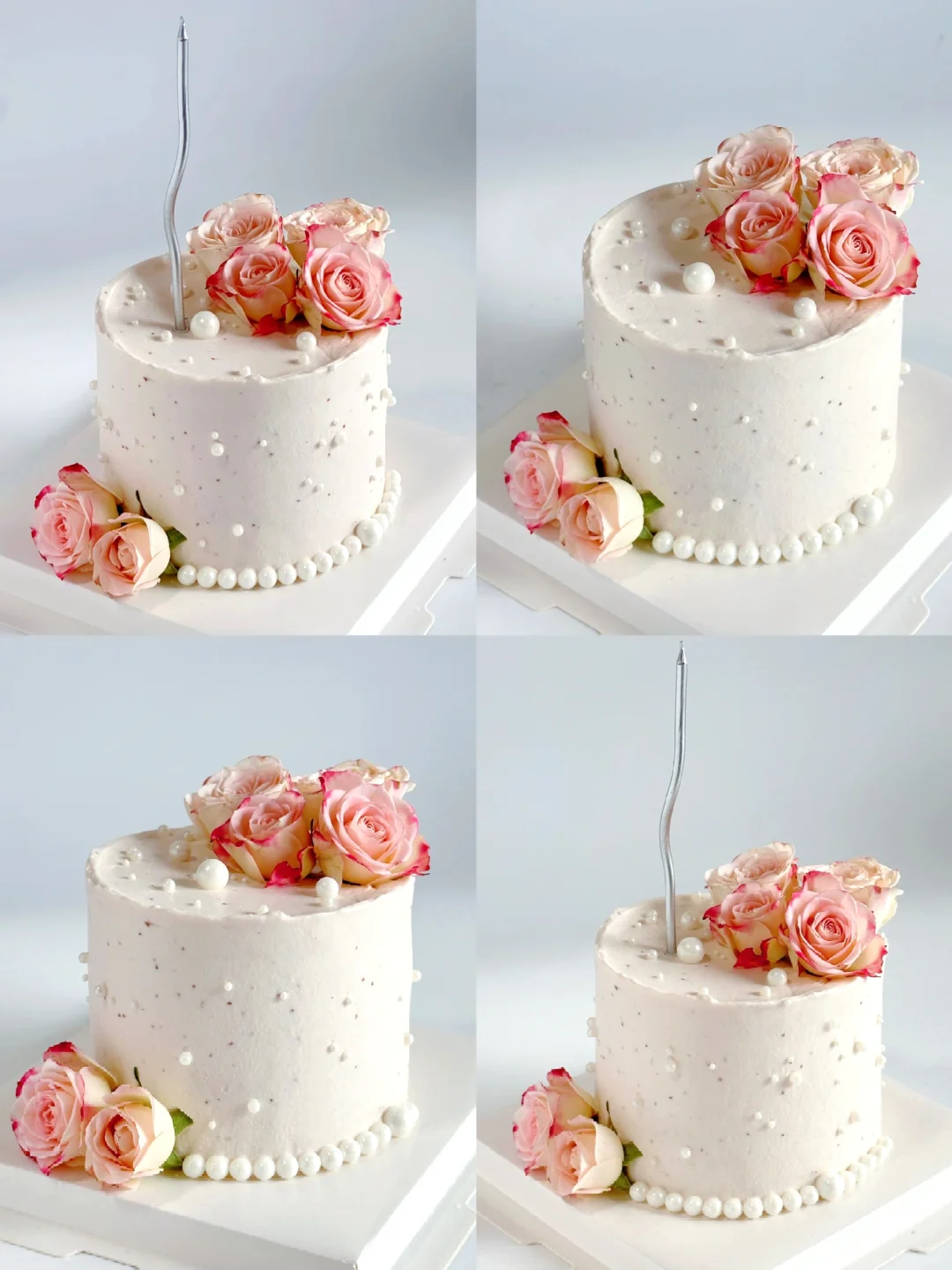 4寸迷你鲜花蛋糕～折射泡泡玫瑰真好看！