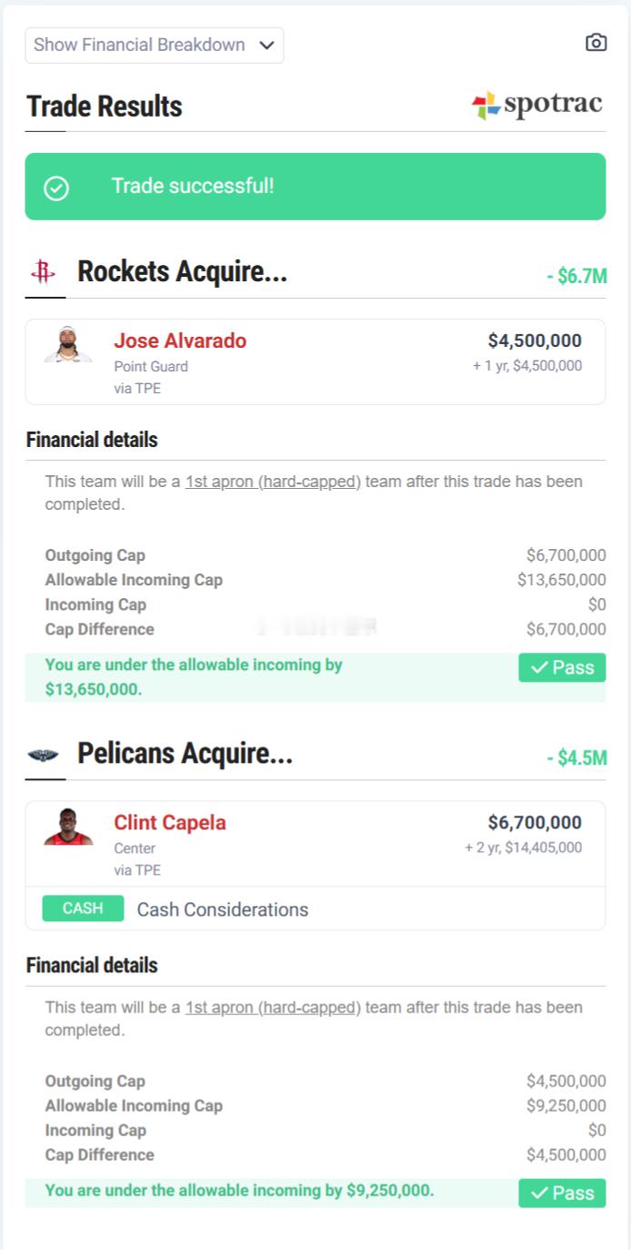 当时其实想想这么换就完事了，老六到期合同本来就预计要被送走，鹈鹕一堆后卫，一堆锋