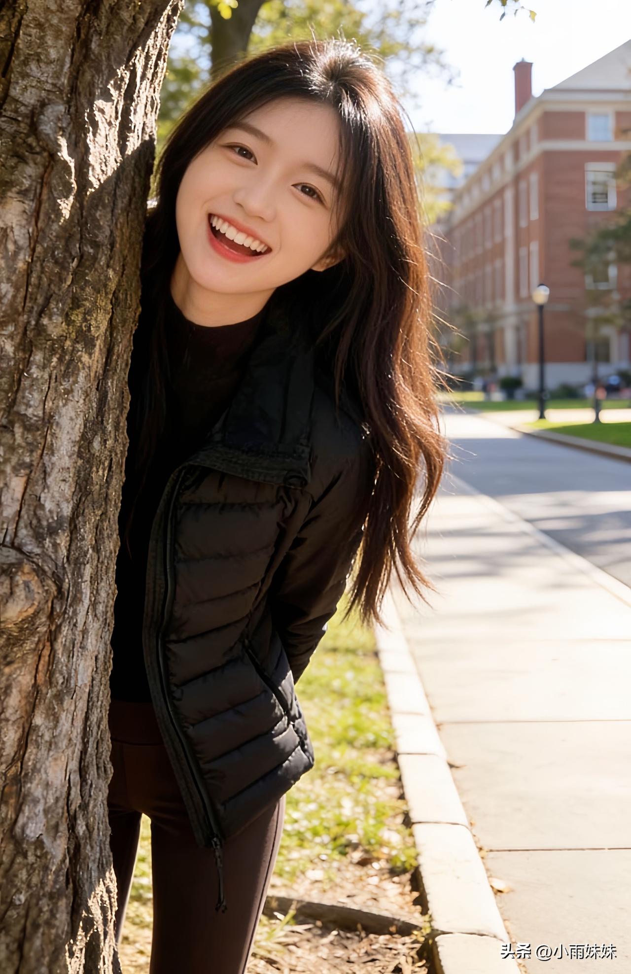 阳光下绽放的微笑，温暖如初遇美少女的微笑 阳光治愈照 明媚阳光感 萌萌哒笑容 知