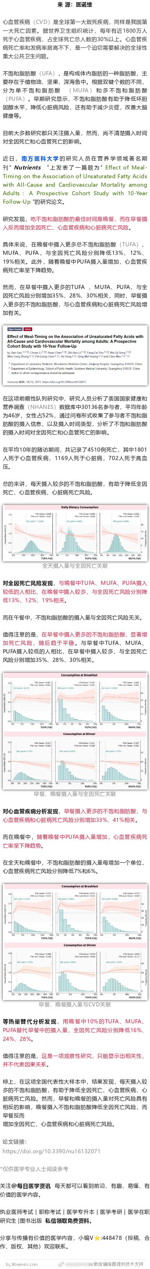 南方医科大学发现，这类食物，晚上吃延寿，而早上吃反而增加死亡风险近日，南方医科大