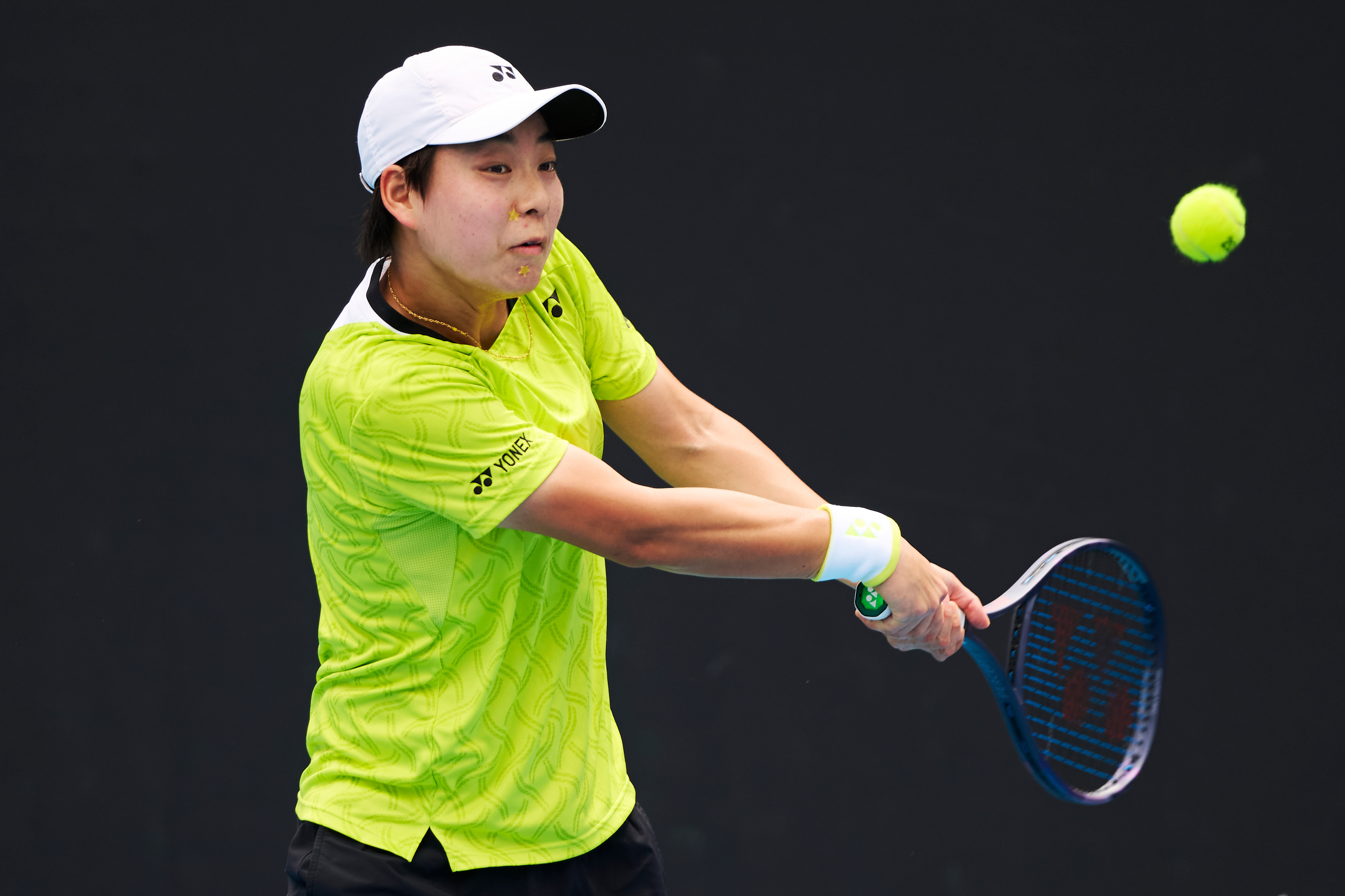 时隔两年，中国球员白卓璇重返澳网女单正赛，开心！摄影：记者 李建艺澳网2026网