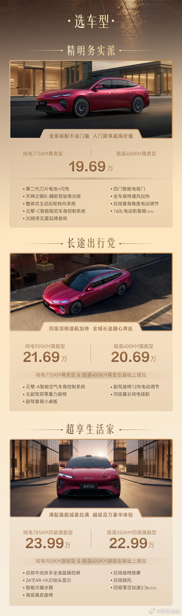 海豹08的性价比真的夸张，19.69万已经有775公里纯电续航，闪充，激光雷达，