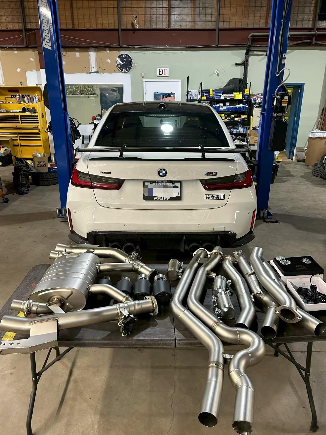 宝马G80 M3 安装CSK中尾段阀门排气，性价比超高的改装方案 