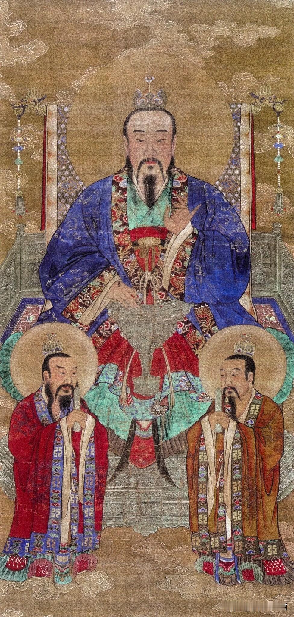 白云观藏清代元始天尊古轴，三清之首正统斋醮神像
 
很多人分不清三清三幅古画，这