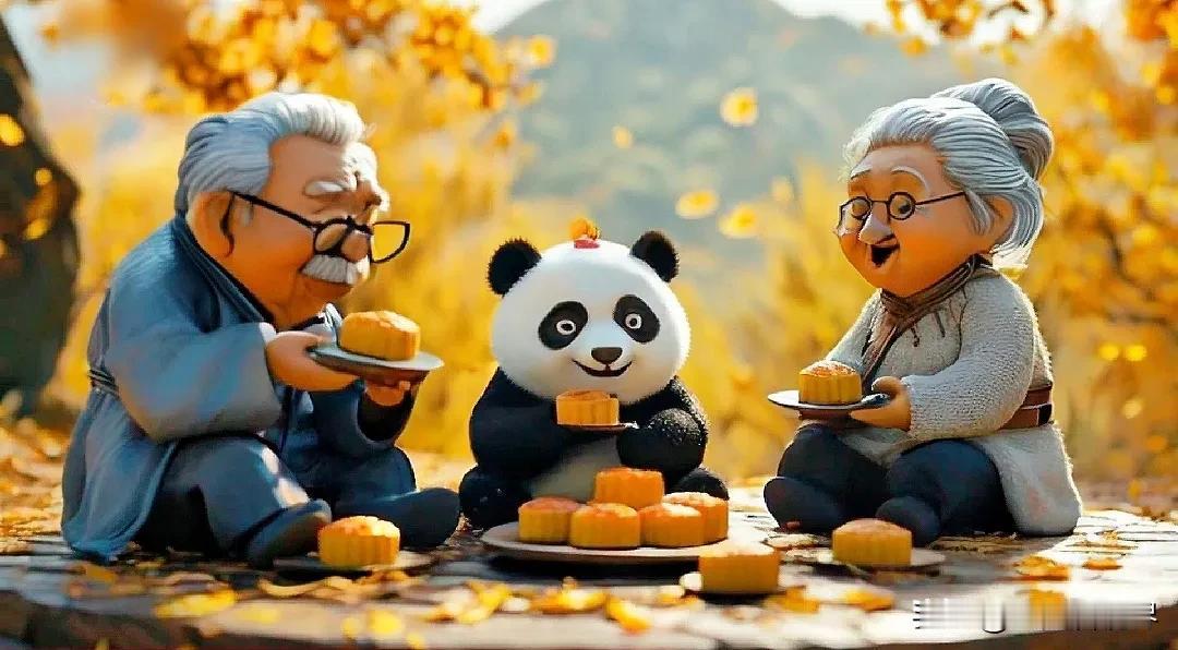 AI熊猫与您（你）共度重阳佳节！祝福合家老少平安！每年农历9月初9日，是中国民间
