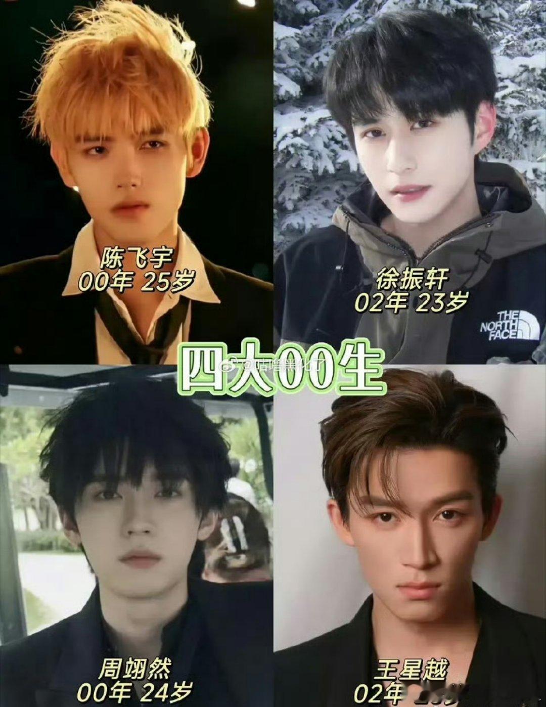 有网友综合流量➕实绩➕资 源综合评选四大00剧生，体感算不算权威[桃里桃气]陈飞