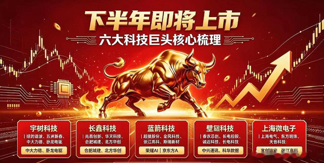 下半年即将上市六大科技巨头核心梳理1. 第一位 宇树科技关联标的：绿的谐波、五洲