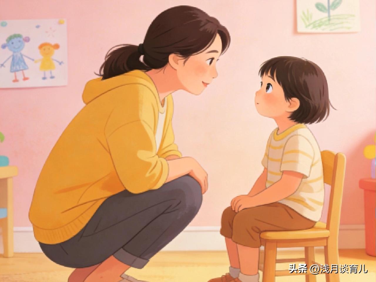 别再催、别再逼，
抓住3点，孩子敢说会说👇
 
1️⃣ 给安全感
孩子说话时不