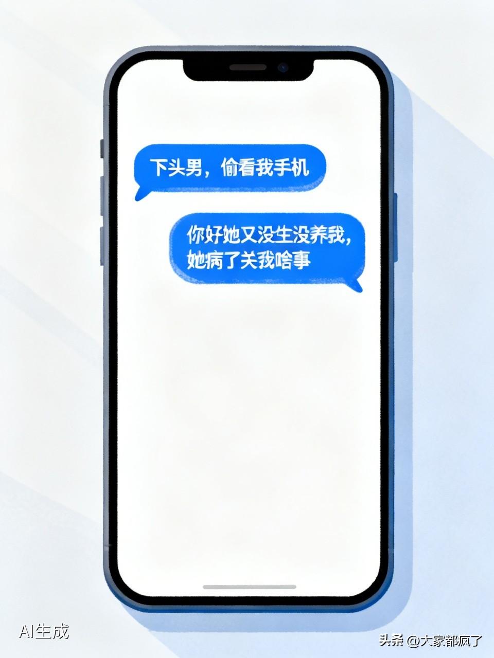 男朋友的妈病了，女生没去看，男生也没怪女生。但女生发给闺蜜的消息，男生看到了。