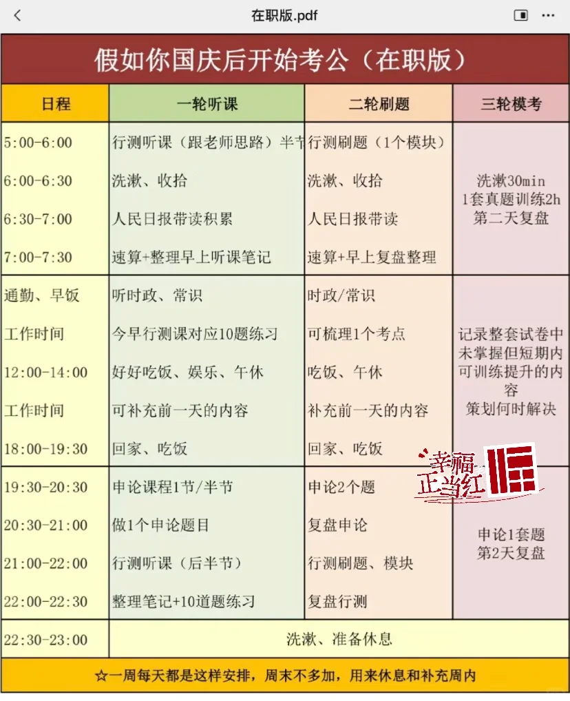 假如你国庆后开始考公（在职版）