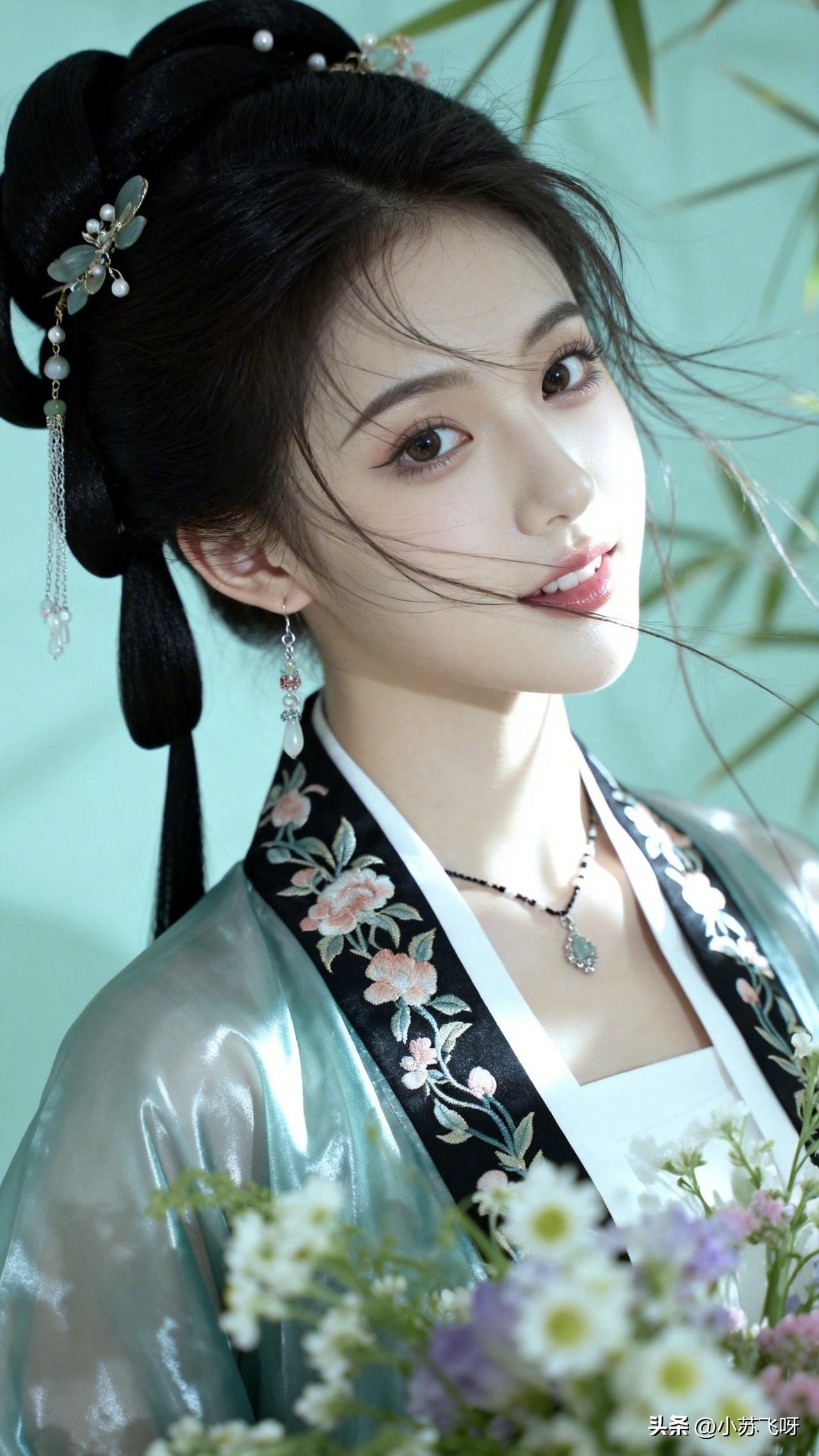 ：古风少女韵悠长，往昔故事蕴愁肠。无奈坚持藏心底，情思婉转意难量。[玫瑰]