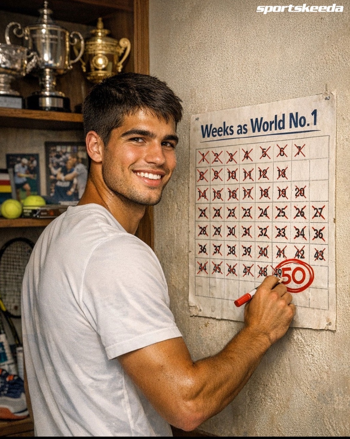 网球talking大会 卡洛斯·阿尔卡拉斯连续第50周位居ATP世界排名第一✨?