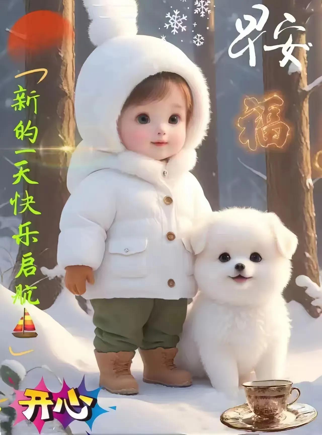 萌娃与小狗的冬日温馨时光🎄🐾狗狗与萌娃共舞