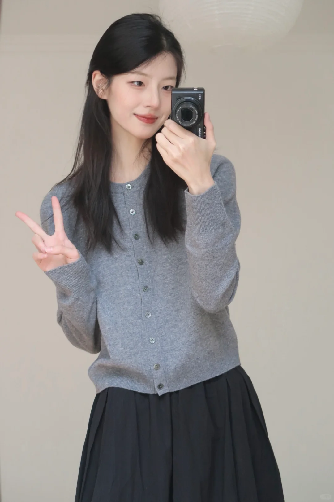 韩系早春毛衣穿搭