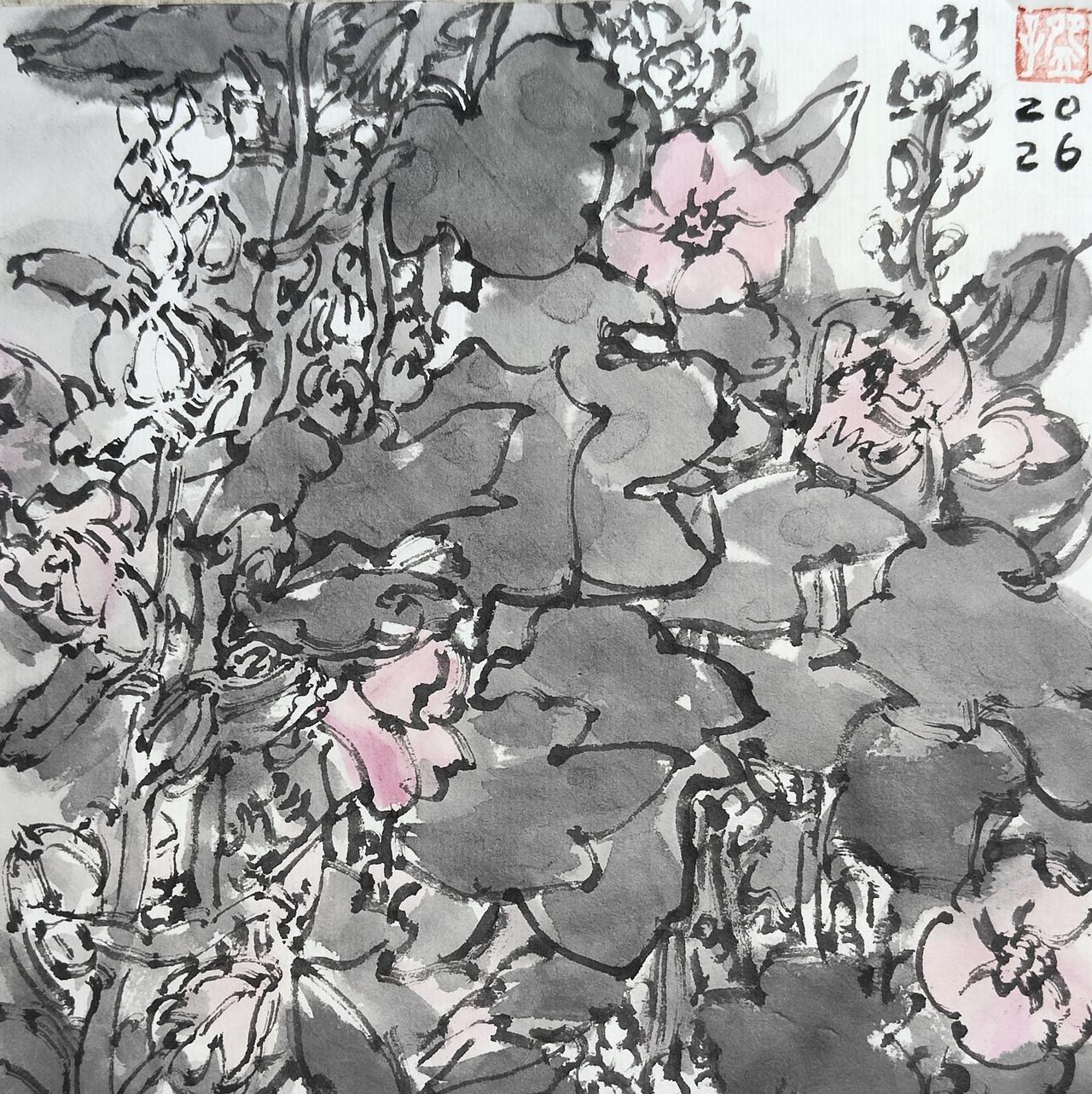 碗子的纸片水墨
