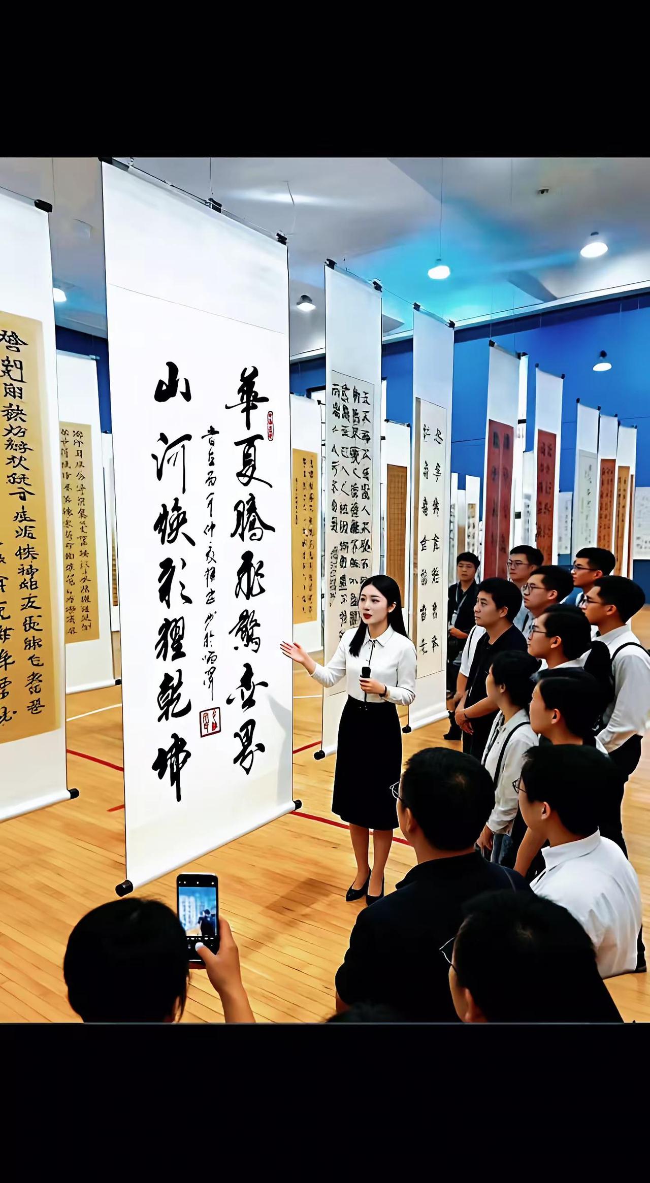 书法特色展 书法是文化自信重要来源 书法展示现场 让文化自信在孩子心里发芽