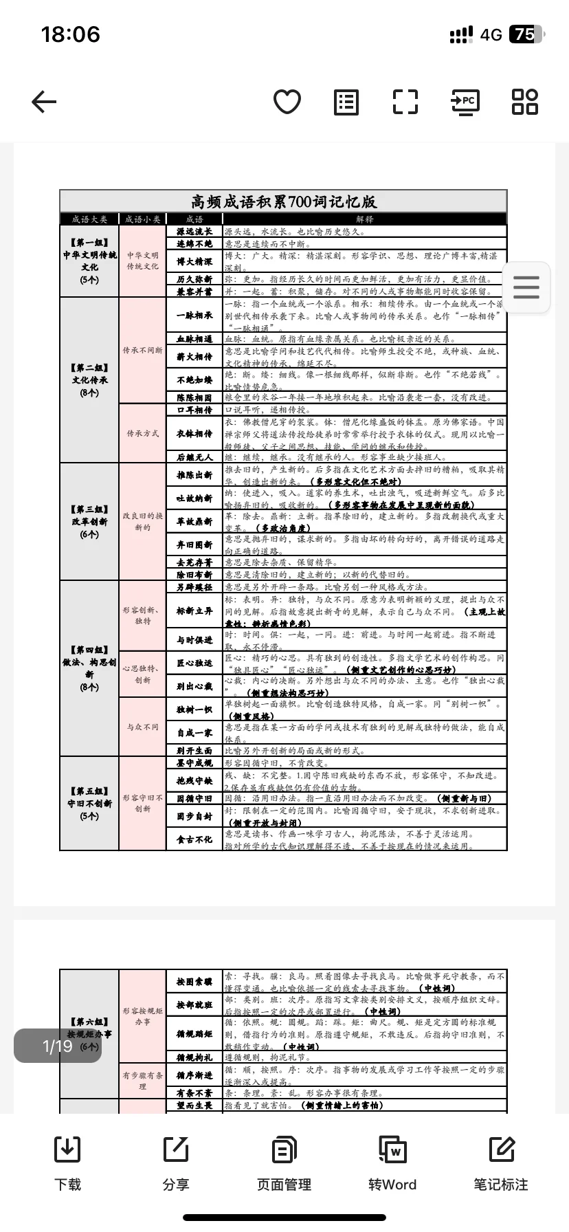 高频成语积累700词整理-花生版
