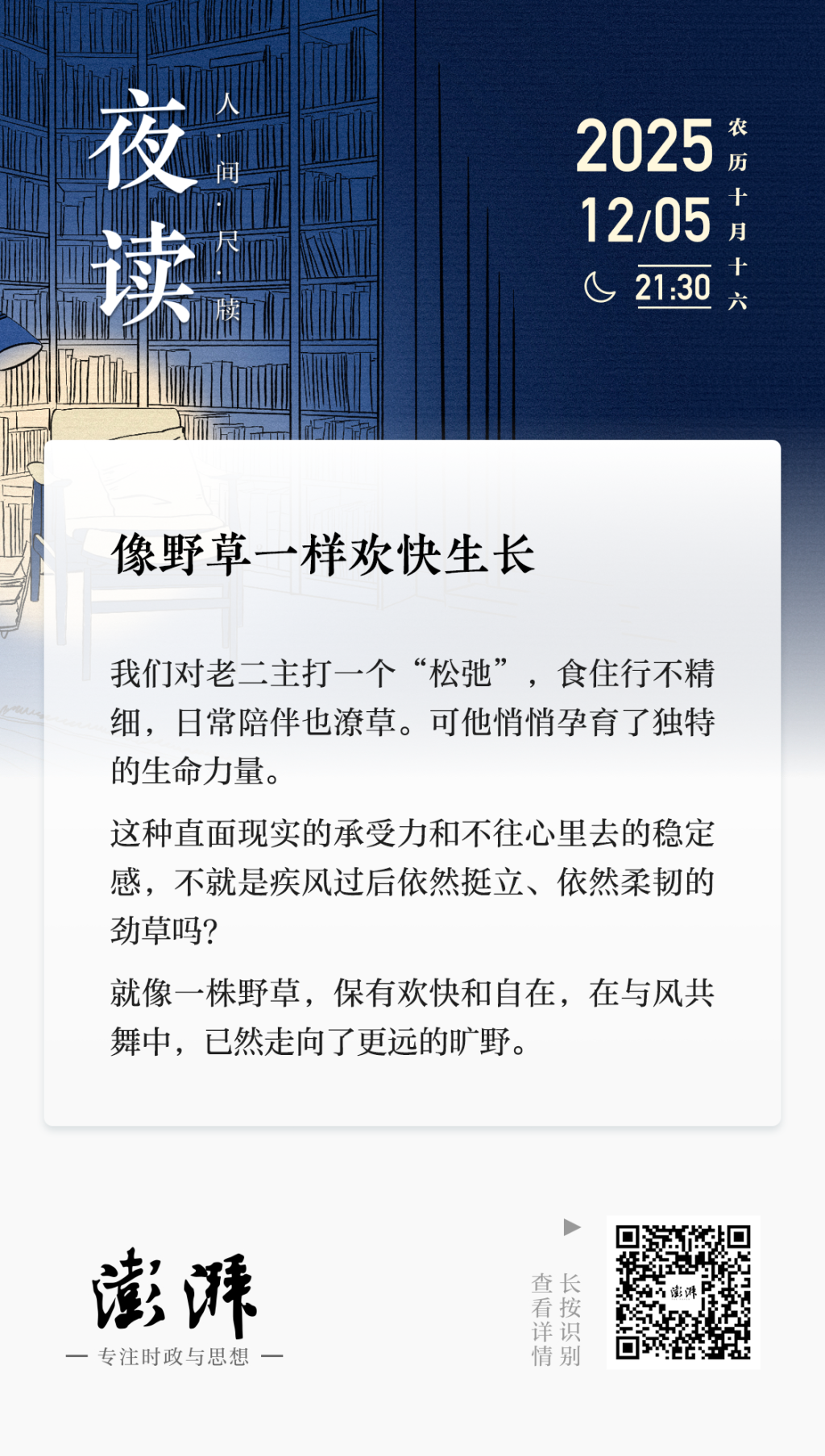 夜读｜像野草一样欢快生长