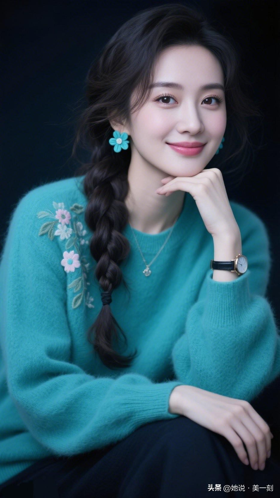 温柔蓝调，甜美少女心，一抹微笑，暖意满满。来分享下你眼中的倾城美人吧！