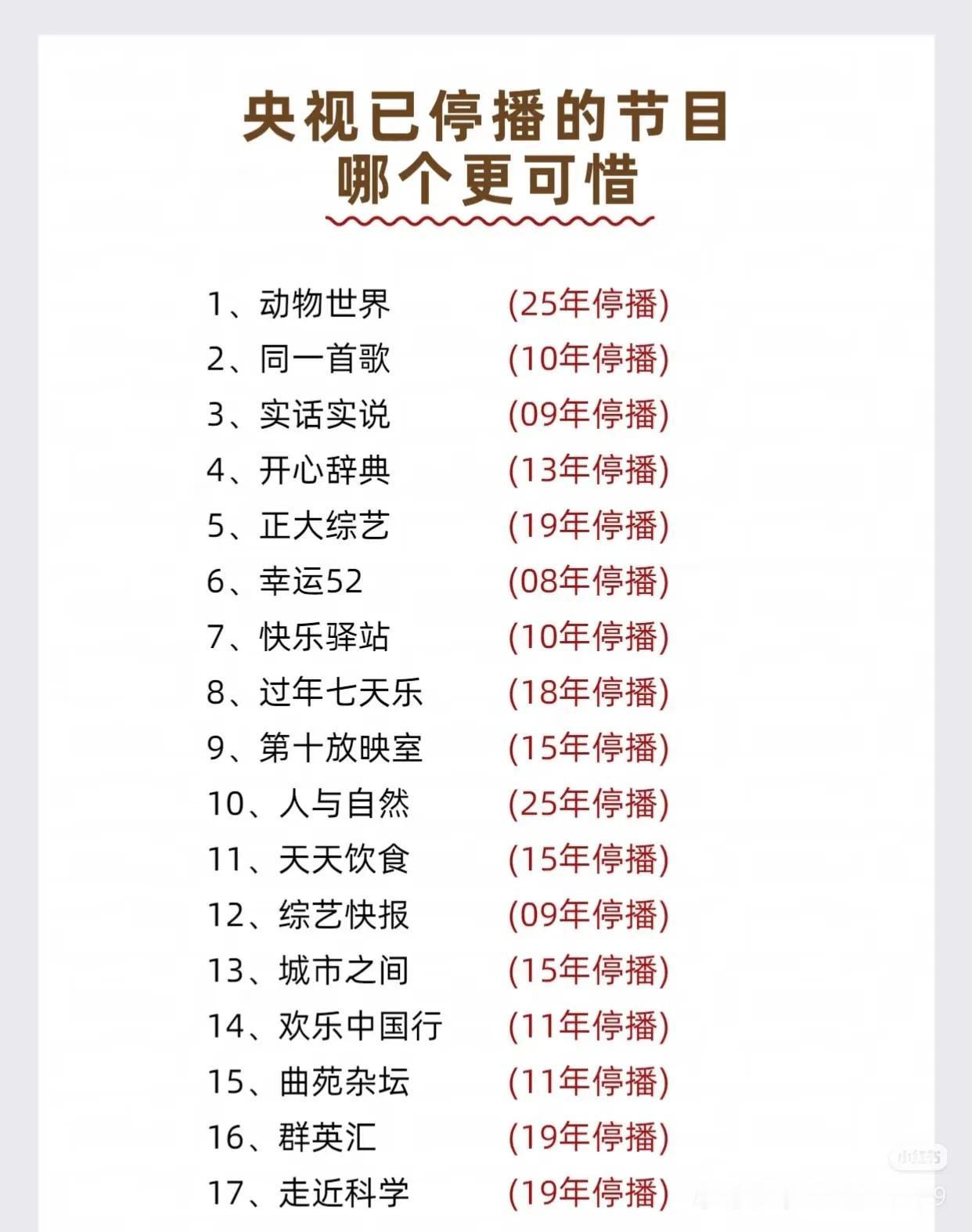 央视已经停播的节目。有些节目本来就是某一主持人起来的，主持人换了，节目也就倒了。