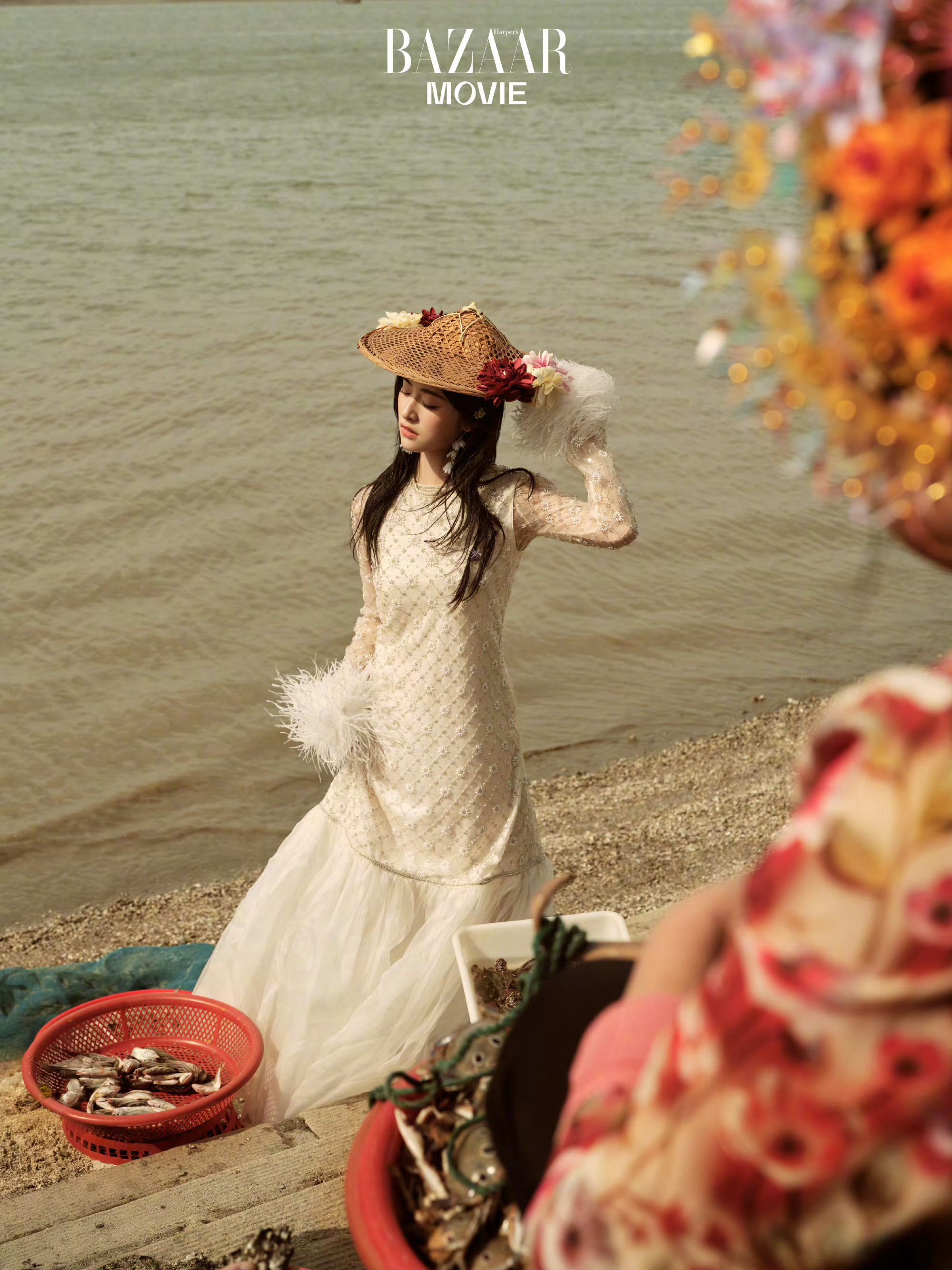 发丝缠花 小沈月这组照片封神沈月簪花造型好灵动 沈月泉州寻根之旅芭莎大片