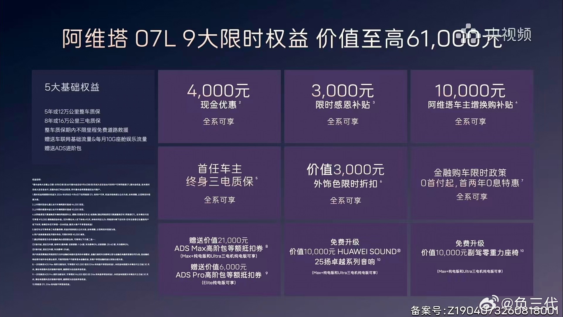 阿维塔07L首批搭载华为乾崑ADS5阿维塔07L发布，Elite纯电版21.99
