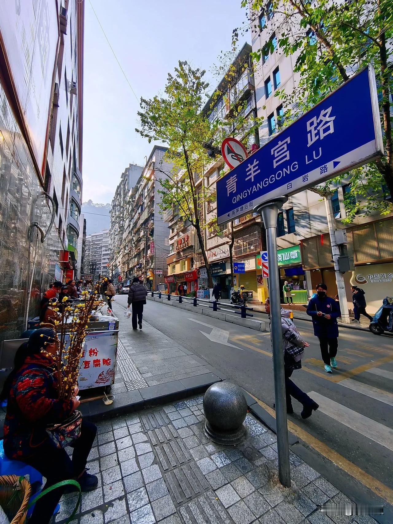 昨天冬日暖阳，下午到万州区网红打卡街，青羊宮路高笋塘后街，打卡了！
