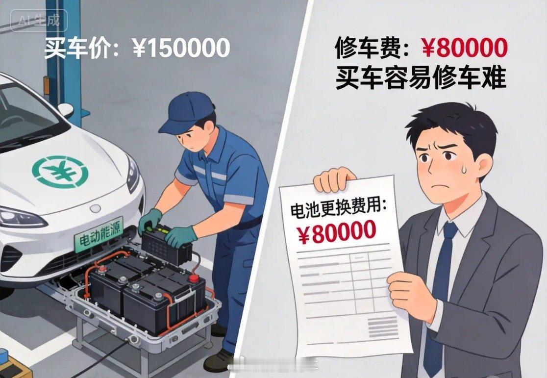 电车 买得起修不起电车的核心部件集成度极高，电池包、毫米波雷达、车载电控高度整合