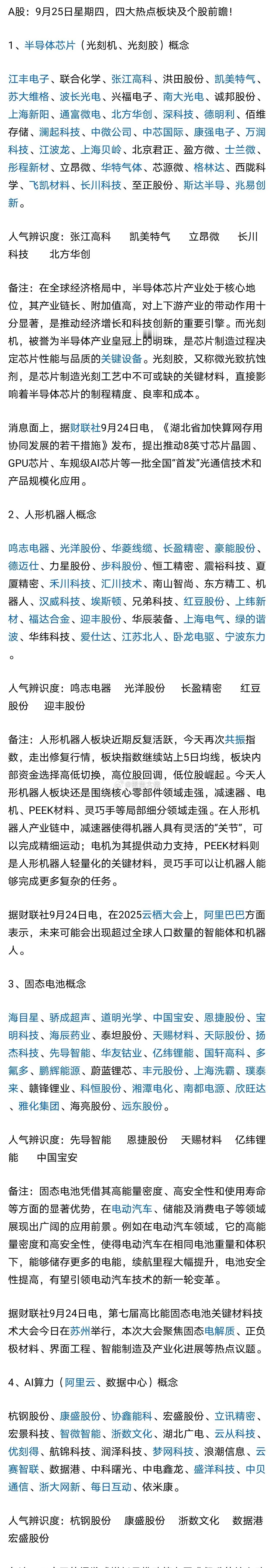 明日四大方向热点板块 ​​​