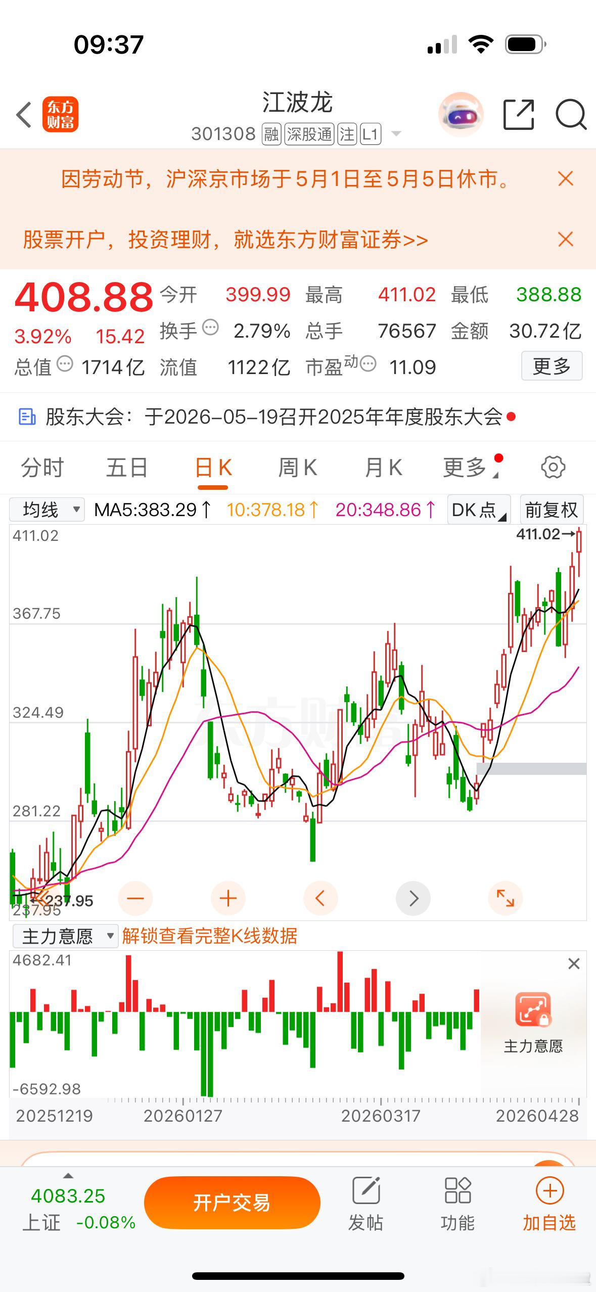 $江波龙 sz301308$ 厉害，新高之后继续新高！