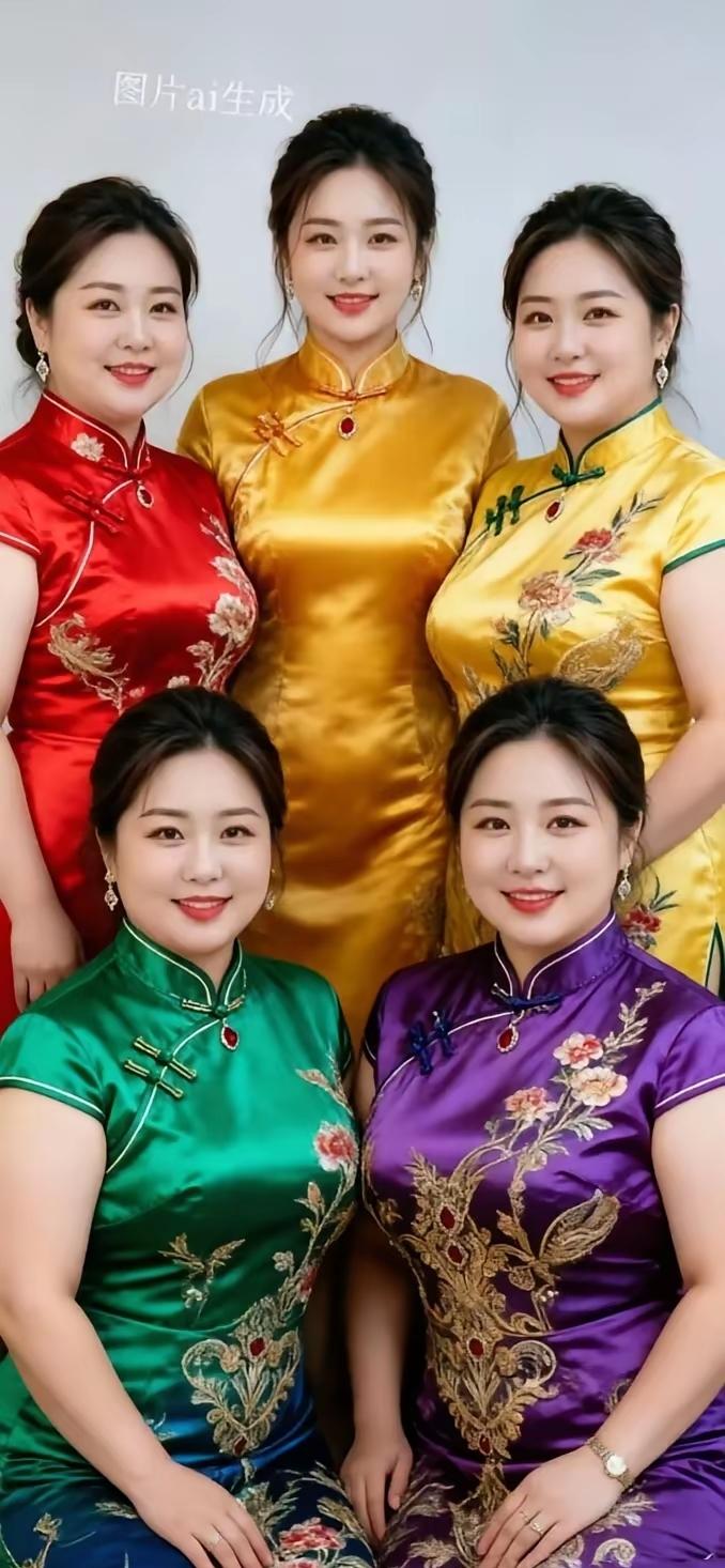 五姐妹，国字脸，旺财又旺福。国泰民安面相 五妹姐 国字脸菩萨面 五家运福图