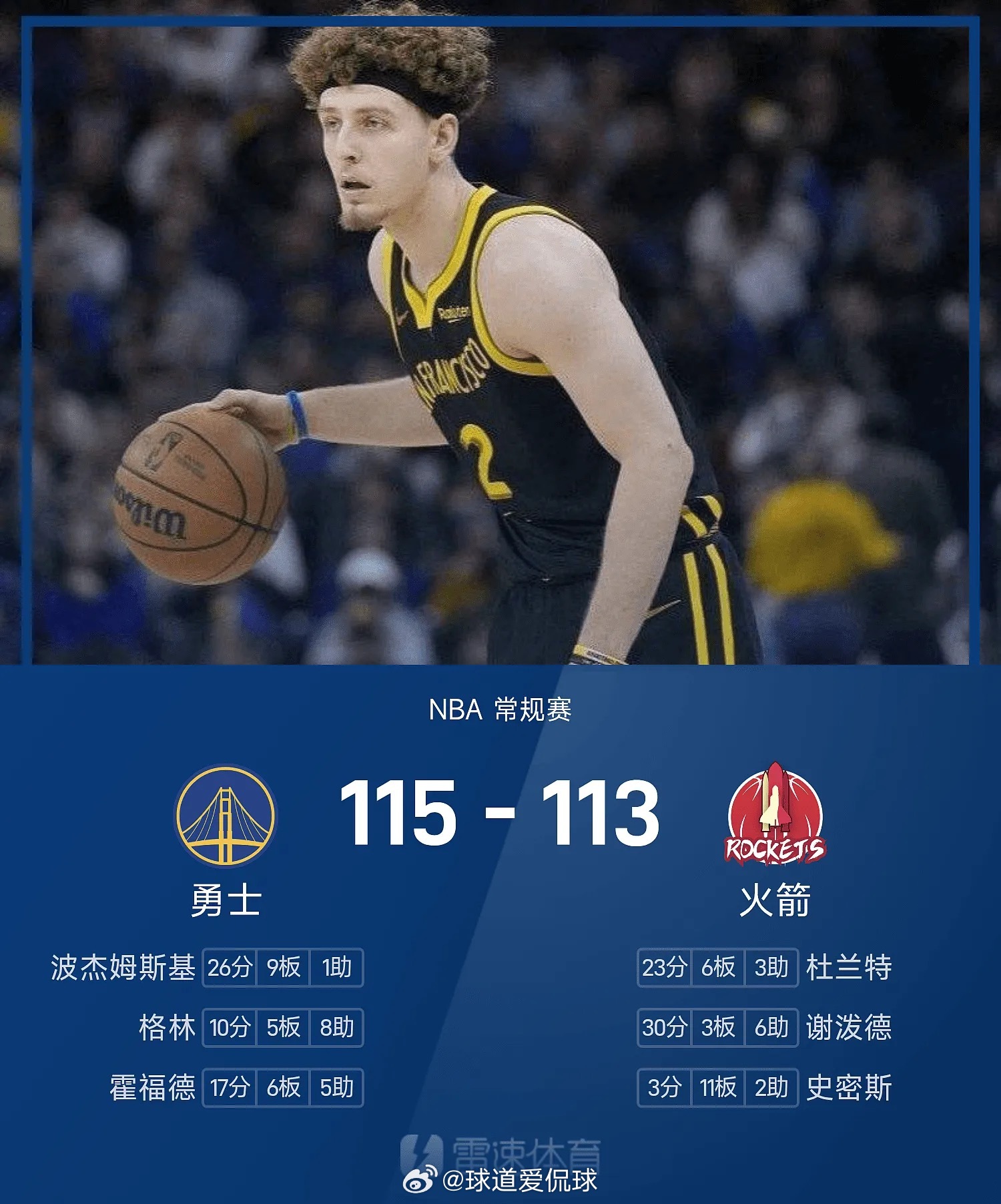 NBA 03月06日讯 25/26赛季NBA 常规赛，火箭对阵勇士。双方全场战罢