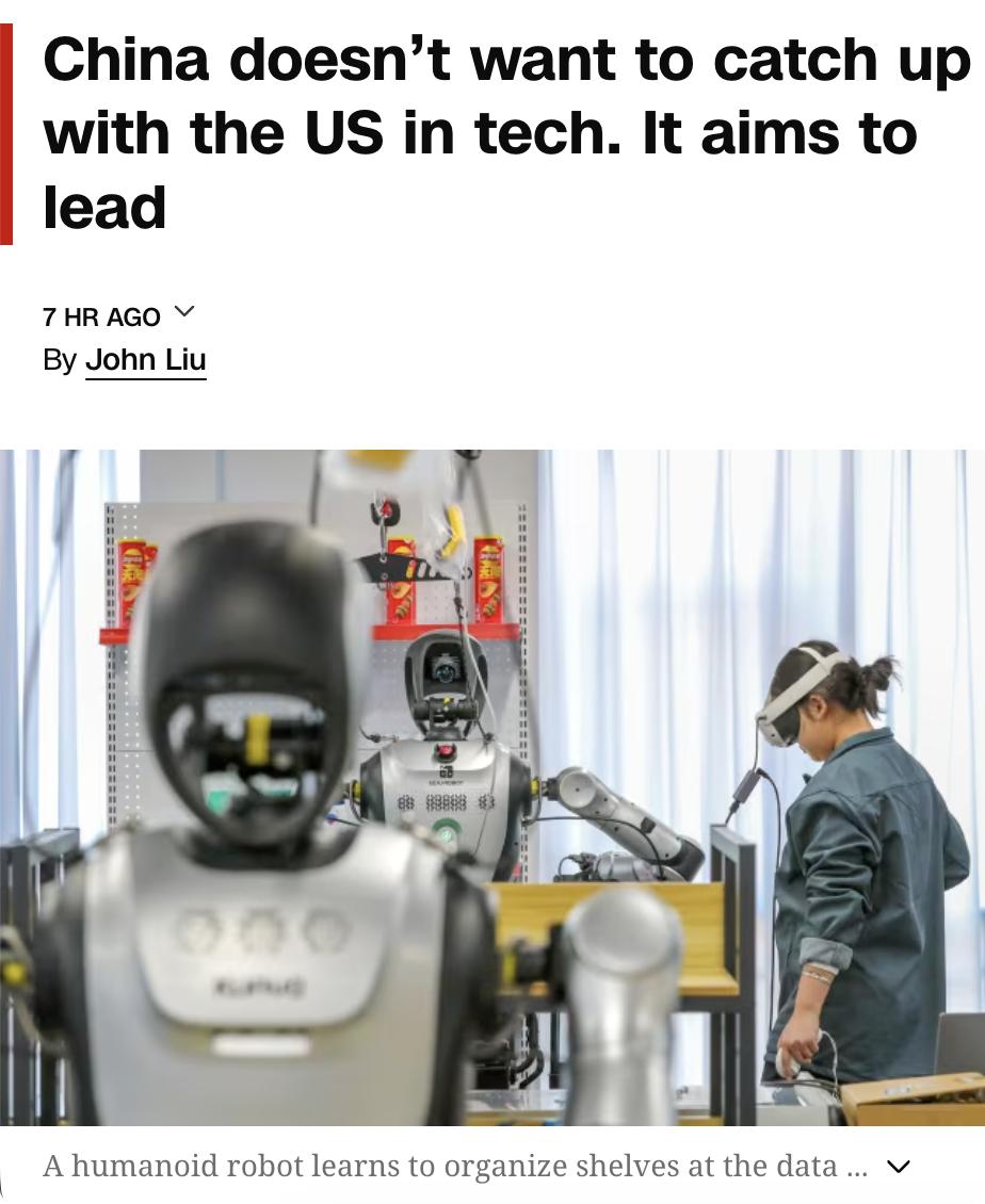 美媒：中国不再满足于追赶美国科技水平，而是志在引领全球。

未来五年中国将通过创