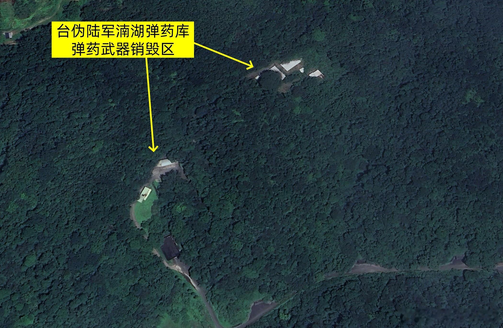 台湾军事信息 从卫星图看台伪新建的大型弹药库。台伪陆军六军团第三地区支援指挥部，