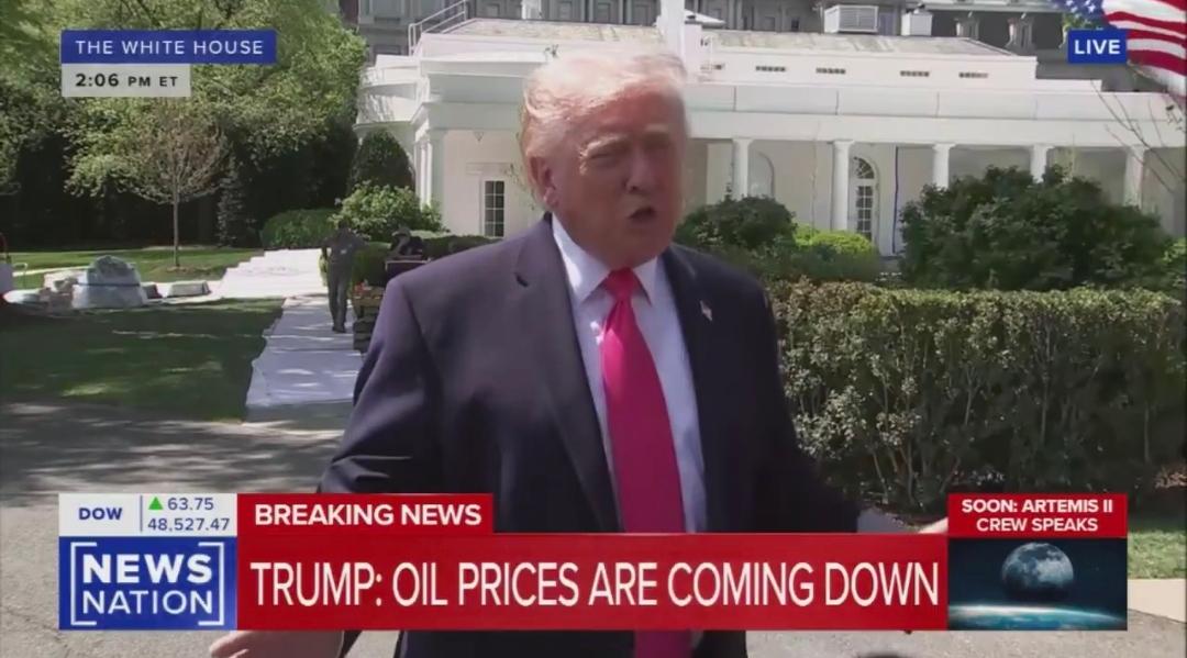 特朗普今天（北京时间4月17日）接受采访时表示：“我认为我们目前的谈判非常成功。