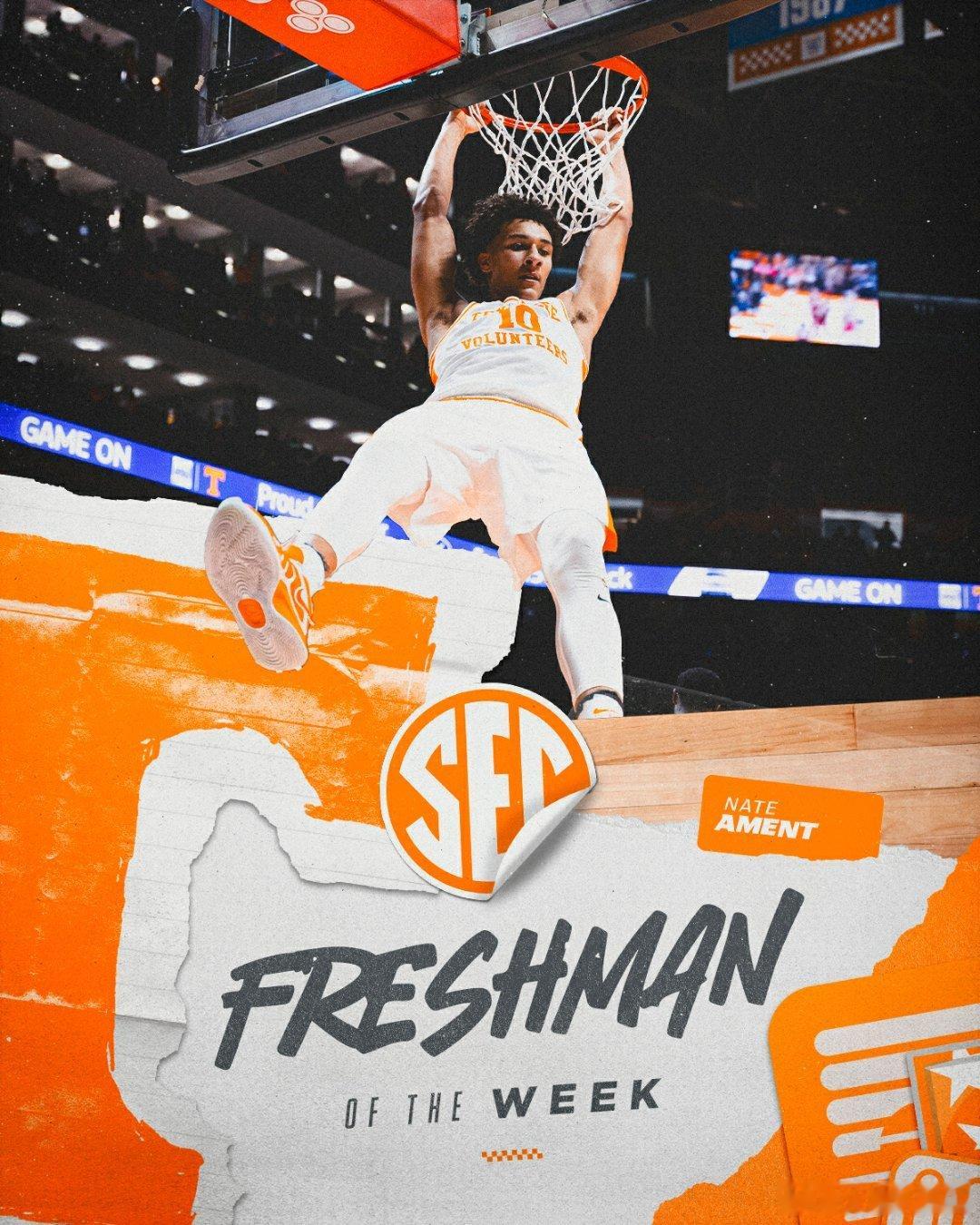 SEC联盟第16周表现奖（2025-2026赛季）。NCAA男篮最佳球员：Dar