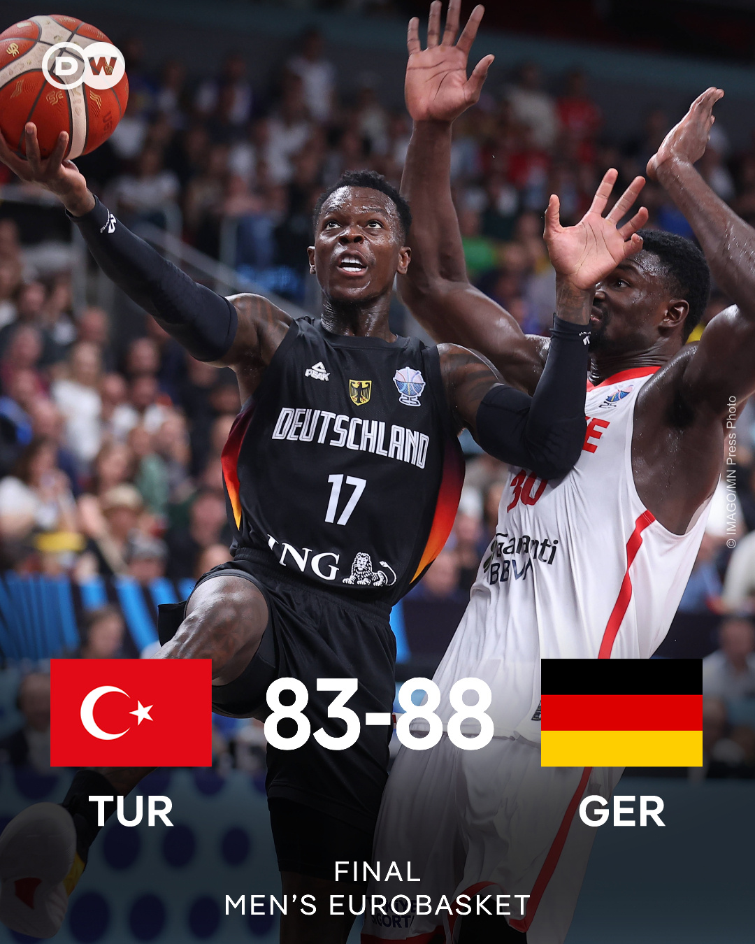 FIBA男篮欧锦赛落下帷幕，德国队在决赛中88-83力克土耳其队夺得冠军。施罗德