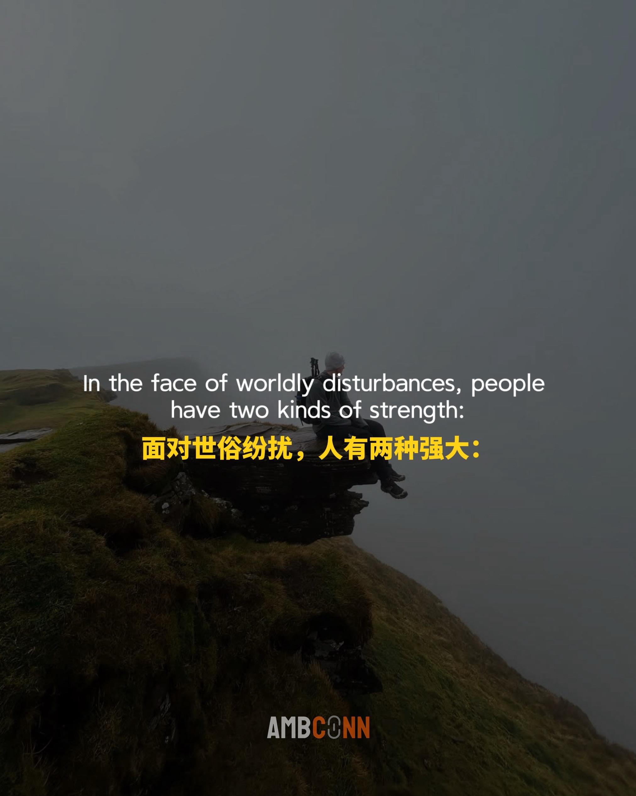 面对世俗纷扰，人有两种强大：要么是有很强的反击能力，要么是有很强的屏蔽能力。