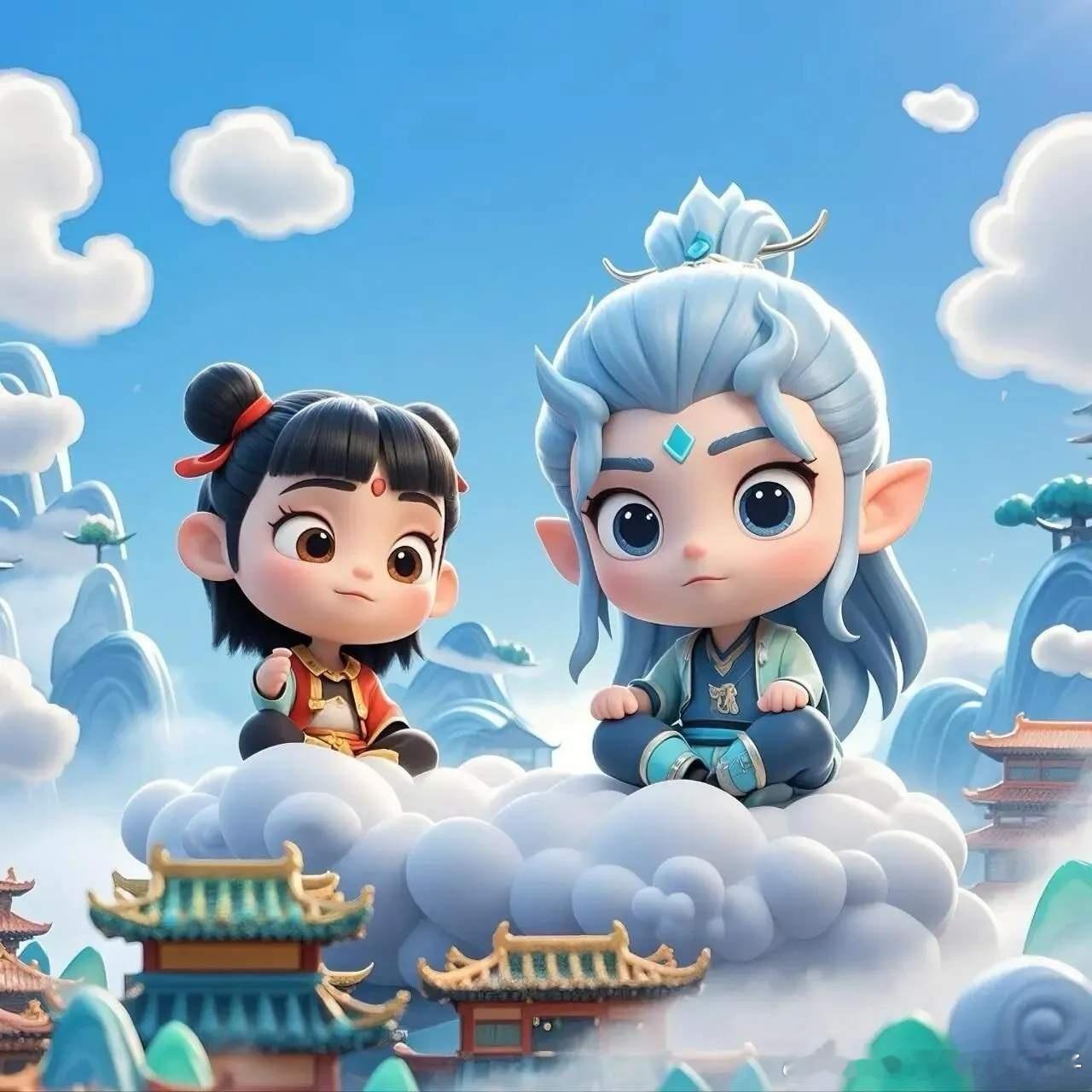 哪吒敖丙双人贺图 截止目前，《哪吒2》票房已达68亿，真的太厉害了我的吒儿！！！
