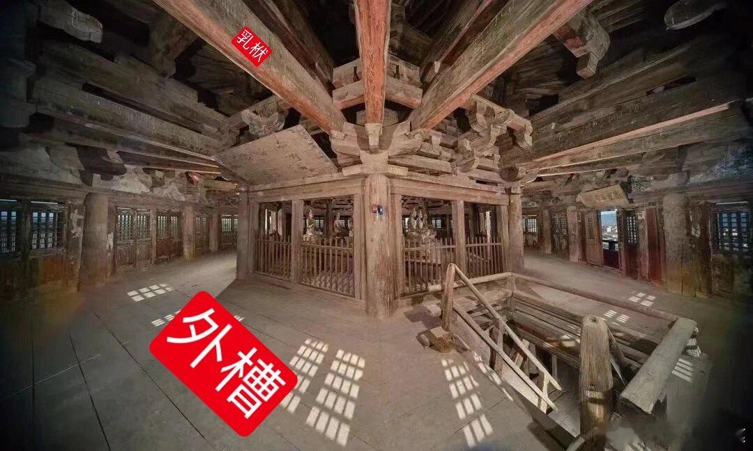 应县木塔的内部结构。#古建筑[超话]##历史# ​​​