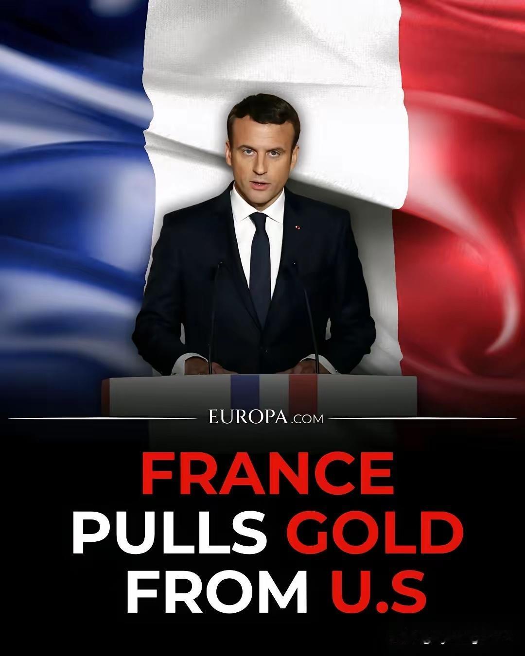 马克龙给了特朗普一个大打击
马克龙出售了存放在纽约的129吨法国黄金，并用欧洲储