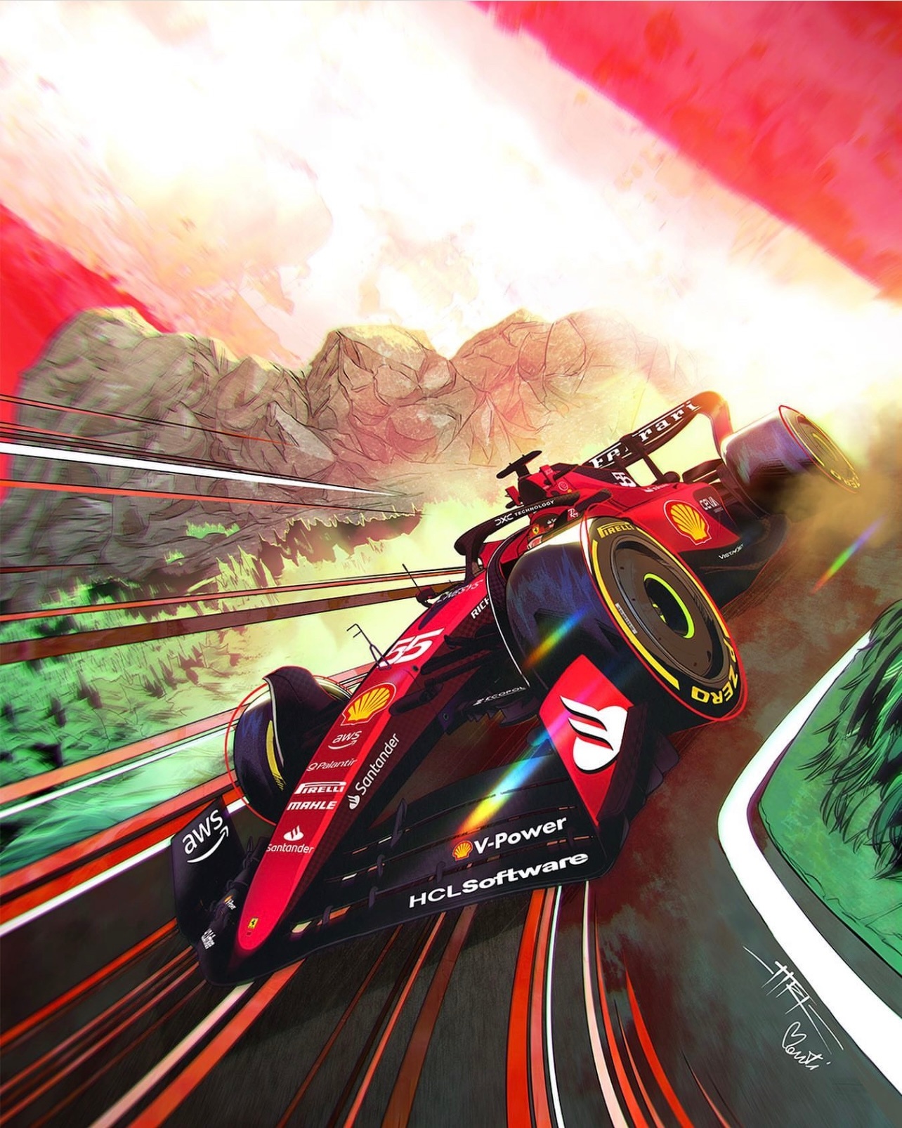 2023F1奥地利大奖赛~法拉利车队海报🎨#2023F1奥地利大奖赛# #F1