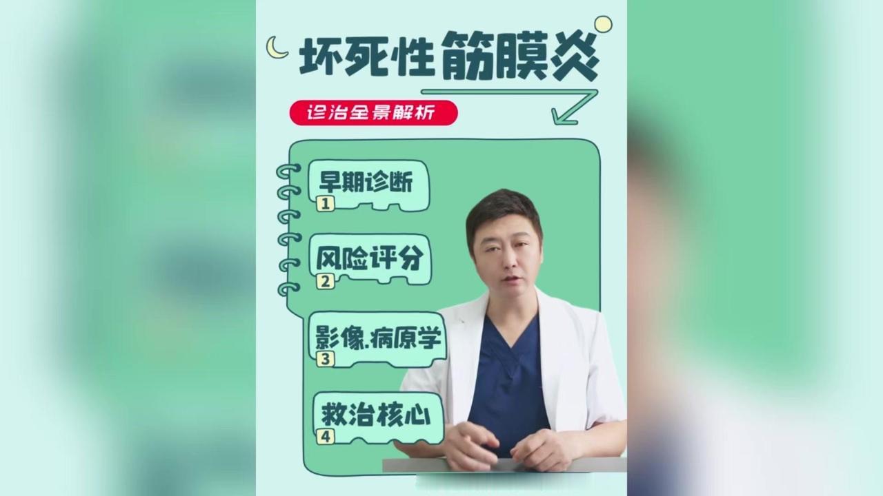 坏死性筋膜炎是一种发展迅速、死亡率高的软组织感染疾病,每100万人中发病30-5