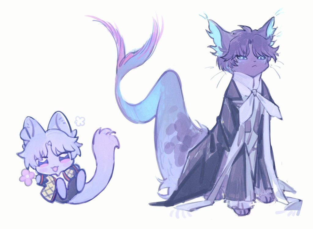 猫猫鱼变身！猫猫海神鱼~[送花花]#恋与深空# #‍祁煜# ​​​
