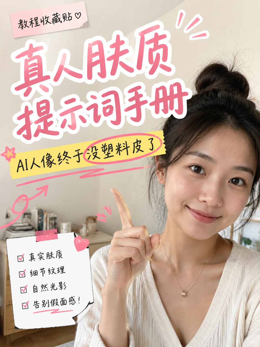 解决塑料皮！真人肤质提示词直接抄