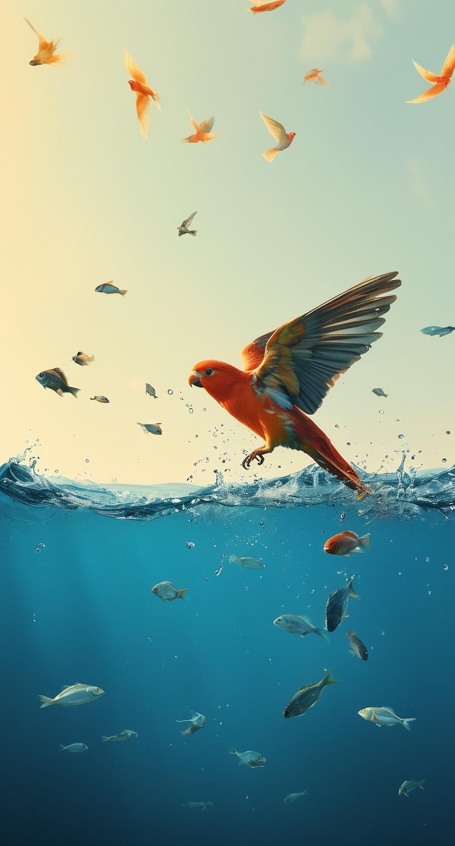 鱼游鱼戏鱼无声。