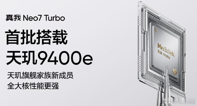真我Neo7 Turbo搭载天玑9400e，安兔兔跑分245万+，性能、游戏体验