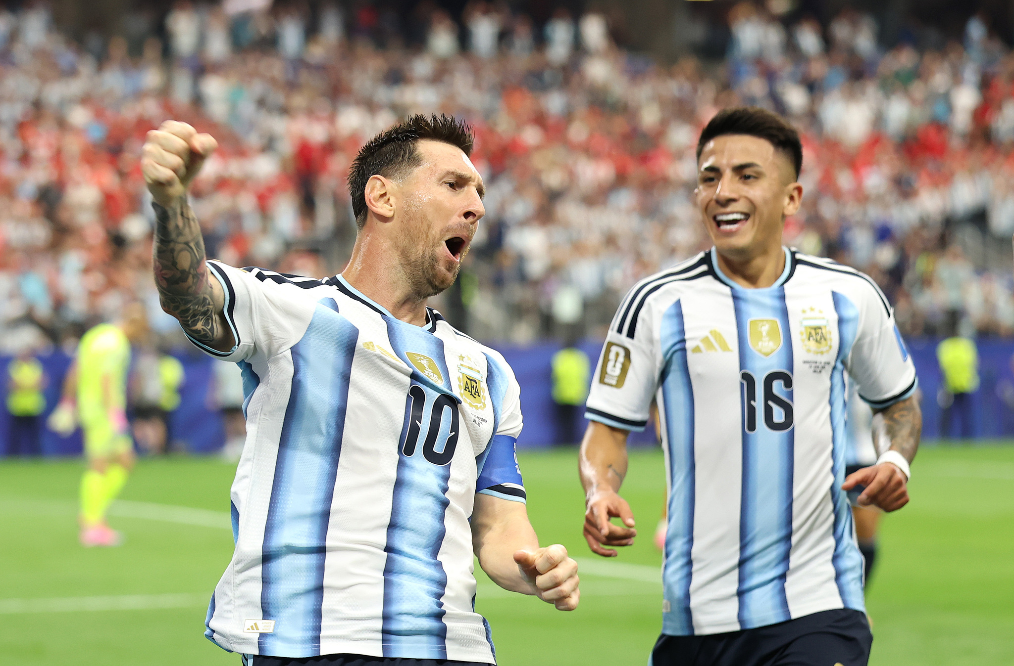 阿根廷晋级世界杯32强世界杯 世界杯小组赛J组第二轮，阿根廷2-0奥地利，提前晋