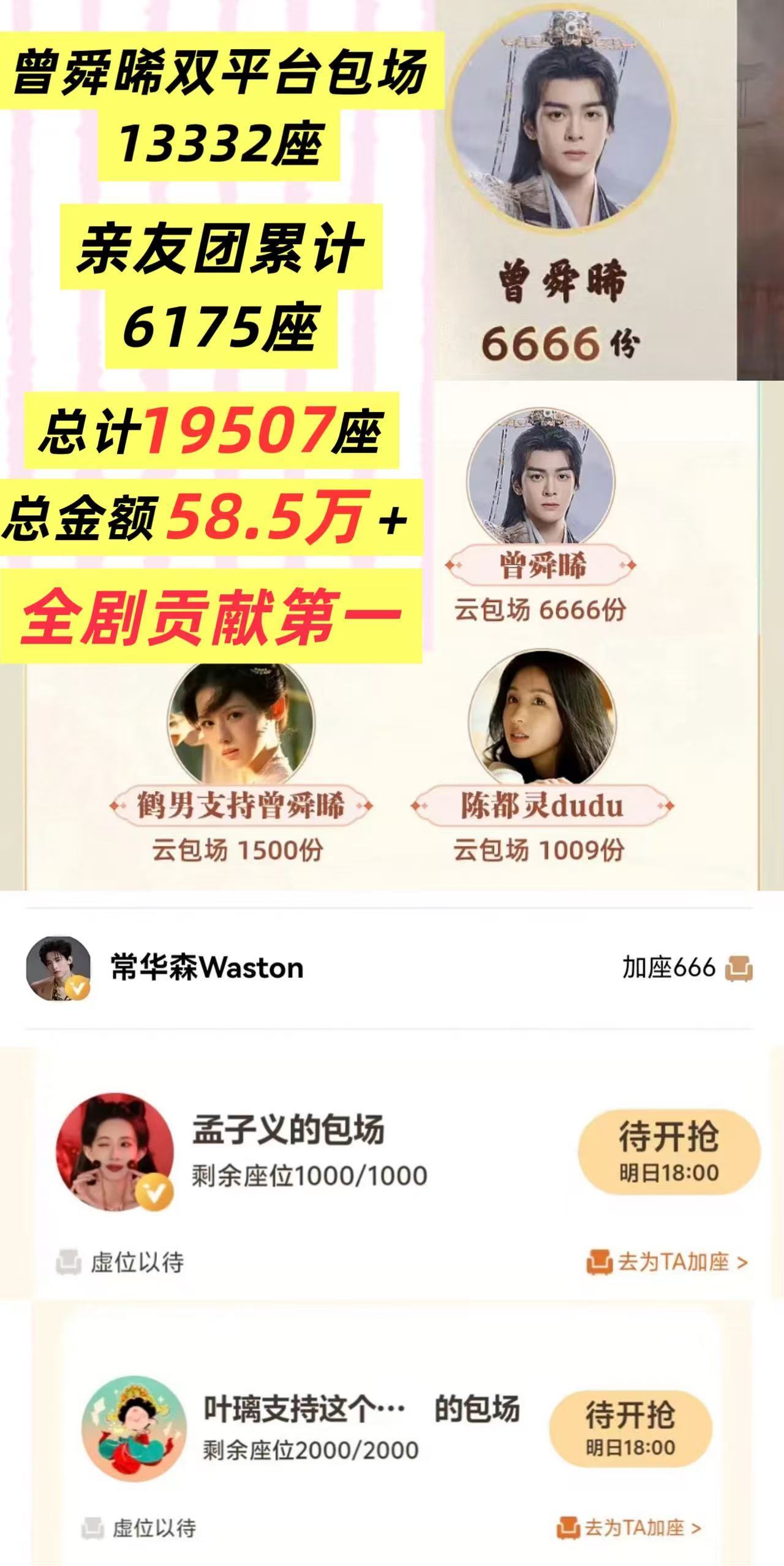 曾舜晞云秀行今日开播，曾舜晞方双平台云包场全剧贡献第一 曾舜晞发和李一桐的海报