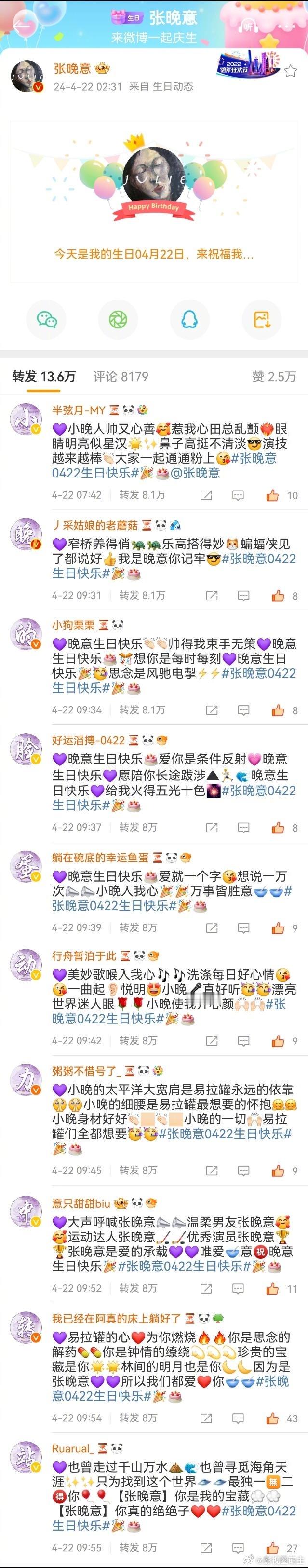 三十而立，三十而已，祝演员张晚意三十岁生日快乐！岁月是一本不老的书，回忆又是漫漫